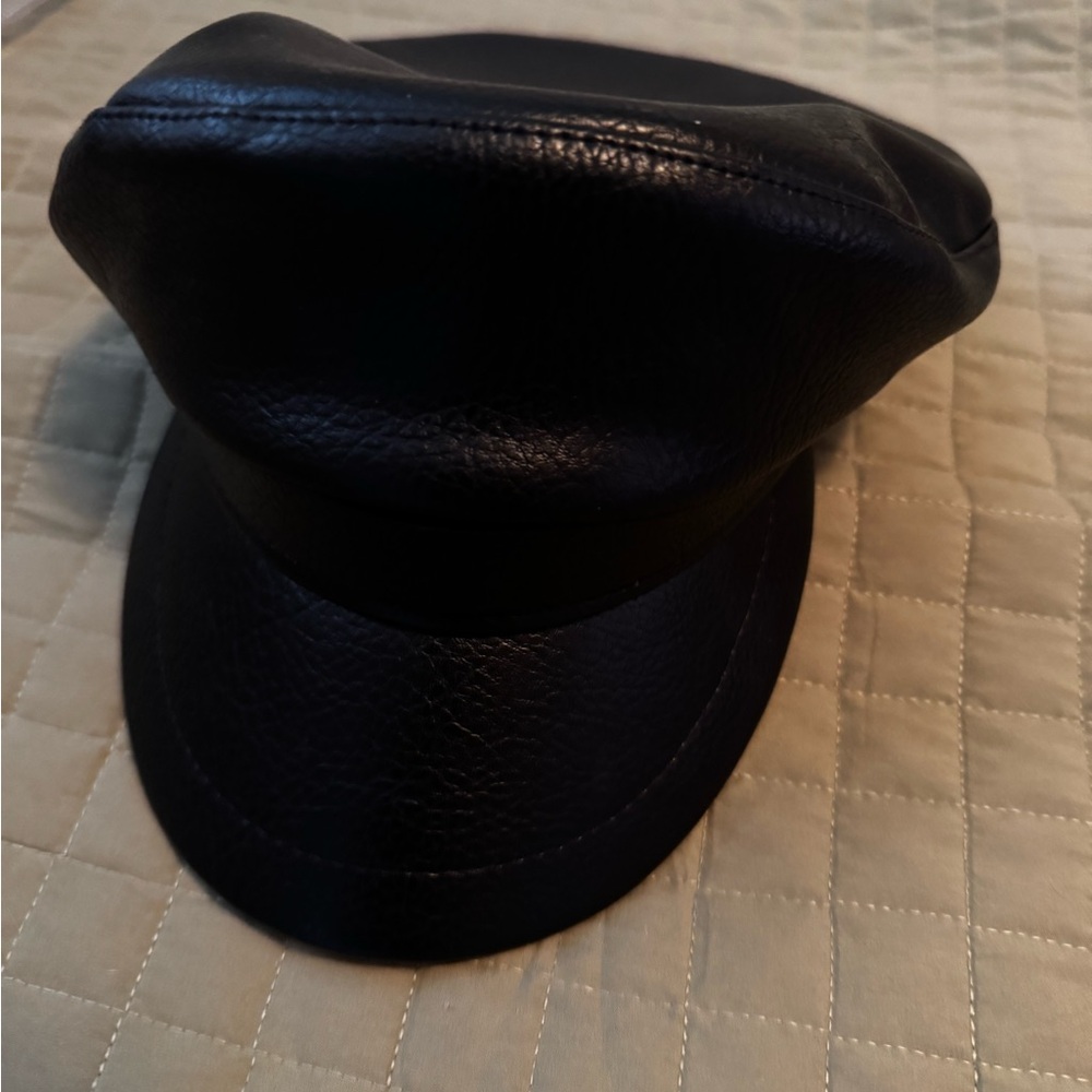 Fashion Nova Sleek Black Leather Cap